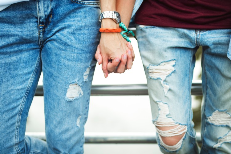 lgbt couple holding hands